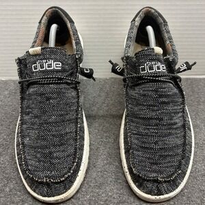 Hey Dude Wally Sox Mens 12 Black White Knit Slip On Loafers 110354912